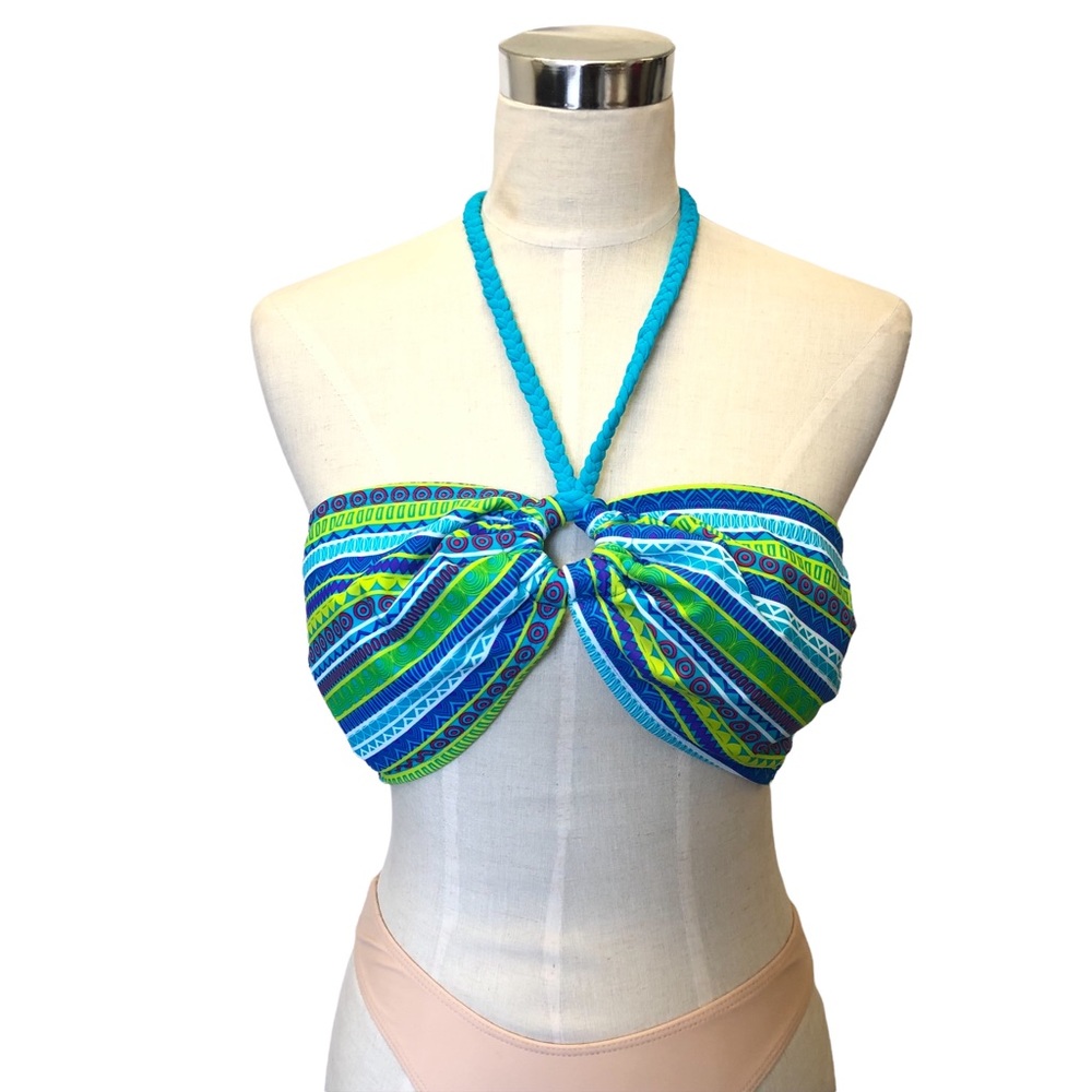 Women Bikini Top Blue Print Size XL